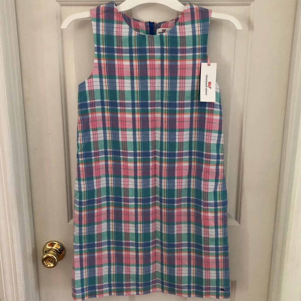 Vineyard Vines Madras Shift Dress Plaid Size 10
